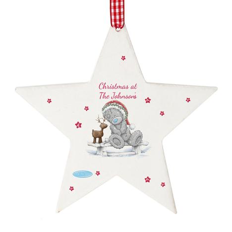 Personalised Me to You Reindeer Wooden Star Decoration £10.99